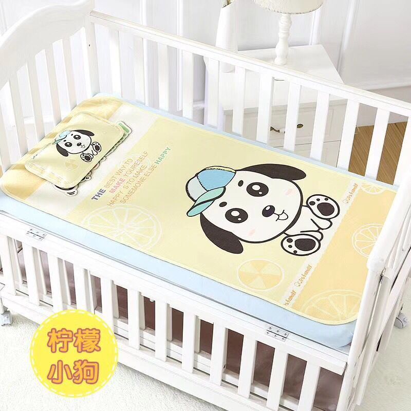婴儿凉席带枕头新生儿冰丝席儿童夏季午睡席透气 婴儿床宝宝凉席详情1