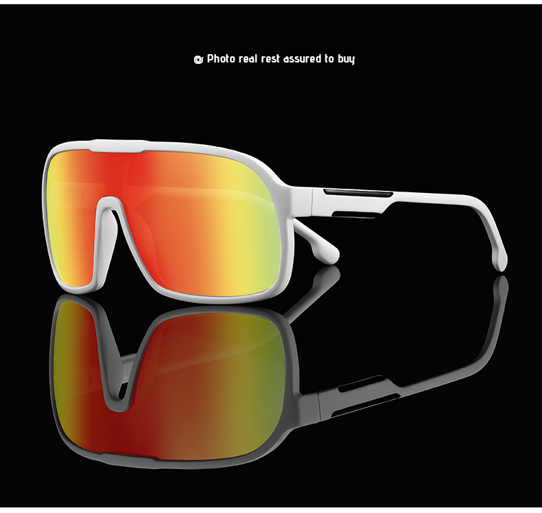 New one-piece large-frame outdoor sports sunglasses, cross-border polarized and colorful cycling sunglasses, trendy sunglasses 3086 pic 31