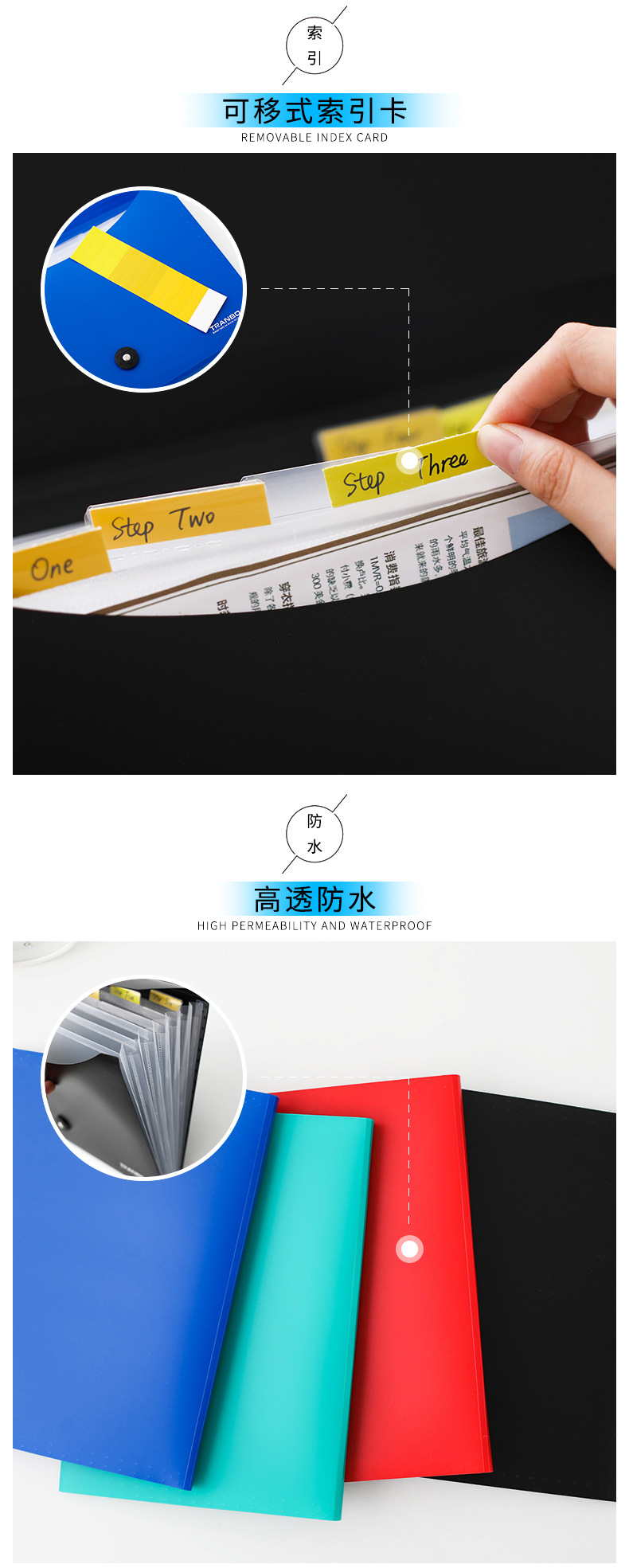 A4 organ bag folder, student test paper holder, 7-compartment classified storage holder, a4 folder, multi-layer storage bag pic 3