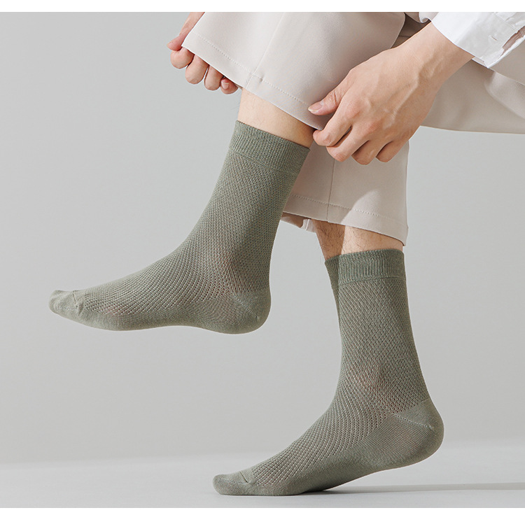 袜子地摊一件代发袜子男士防臭吸汗春夏薄款网眼透气无骨百搭中筒男袜批发一件代发详情18