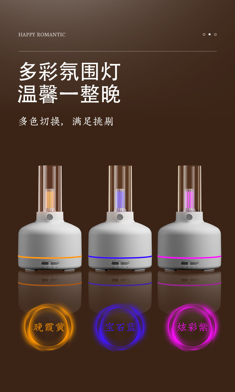新款复古时光灯加湿器 办公家用便捷小型空气加湿器USB香薰机跨境加湿器详情7