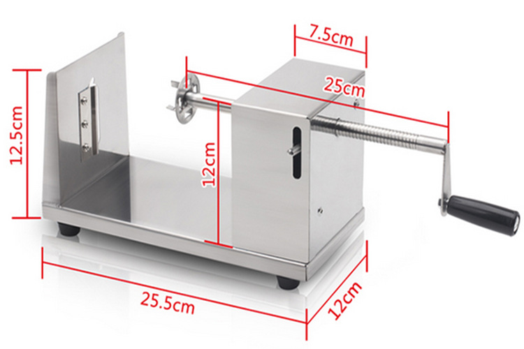 Manual cyclone potato tower machine, hand-cranked rotating potato chip machine, fruit and vegetable processing equipment, tornado potato chip machine pic 10