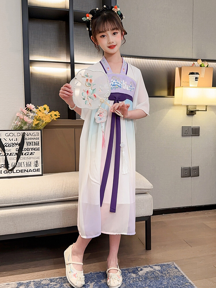 汉服女童春薄款中国风襦裙连衣裙古装超仙春季小女孩儿童唐装批发详情46