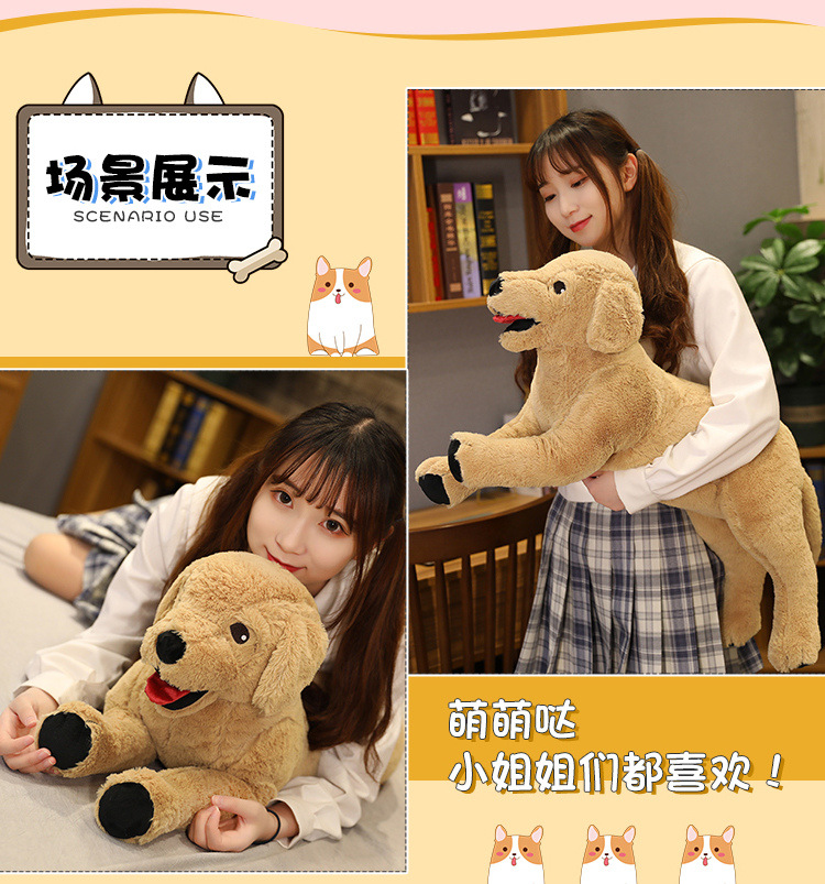 Simulated Labrador doll, big yellow dog plush pillow, golden Retriever plush toy, bed sleeping pillow pic 5