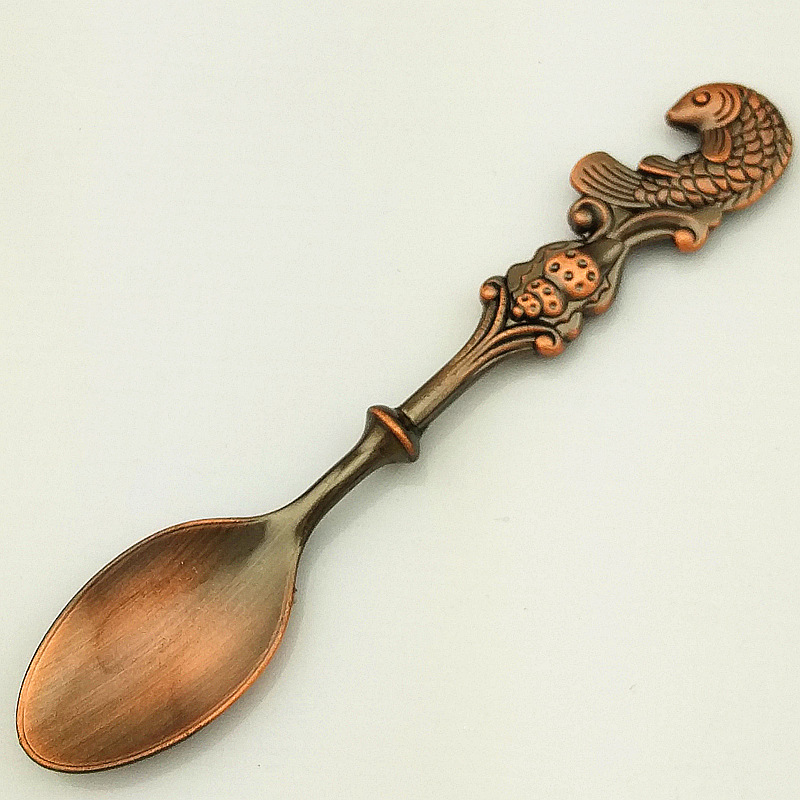 Creative, fashionable and retro coffee spoon, three-dimensional conch, shell and carp, and gold, silver and copper dessert spoon jyv01 pic 34