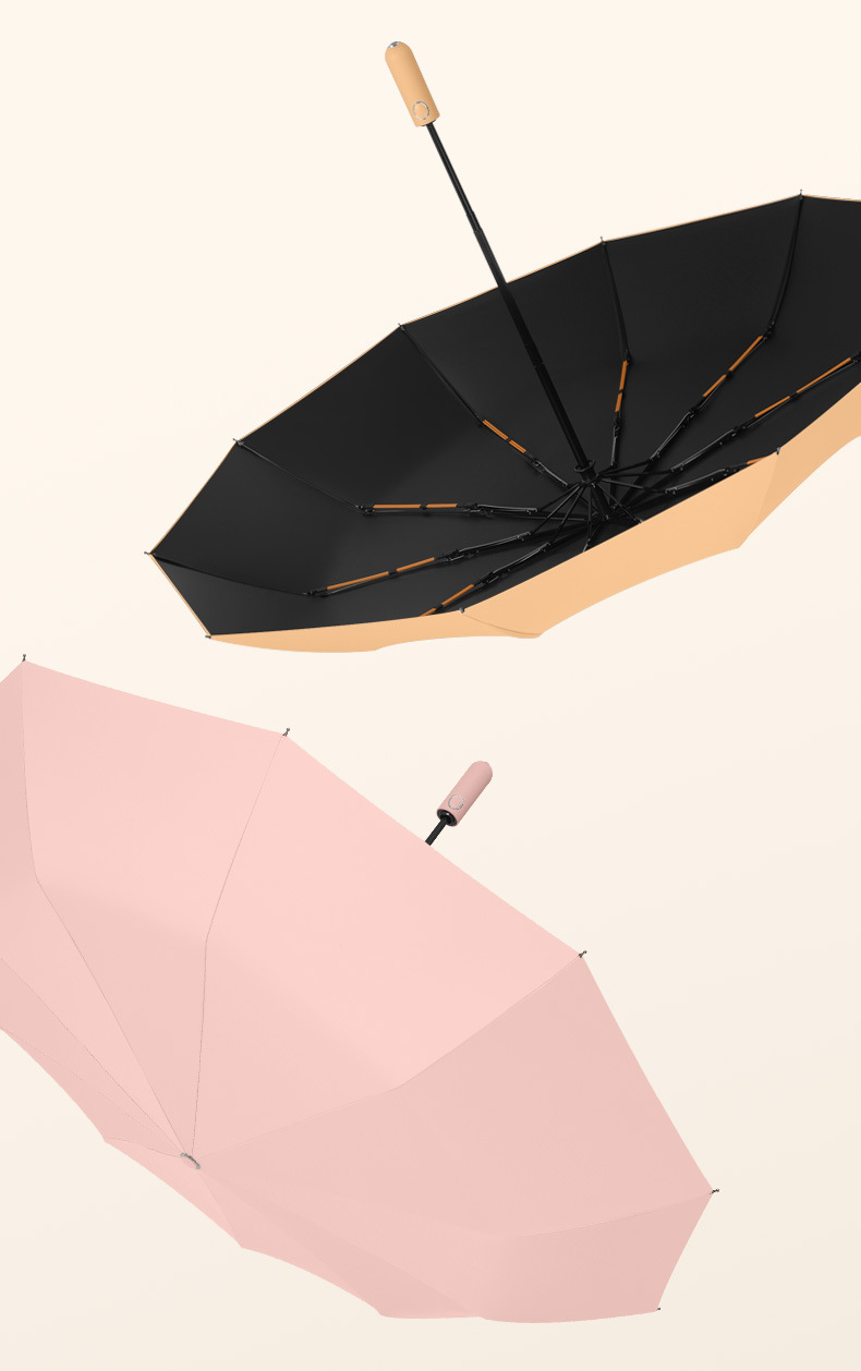 三折自动雨伞男女款简约防晒防紫外线加固抗风暴晴雨两用折叠伞详情15