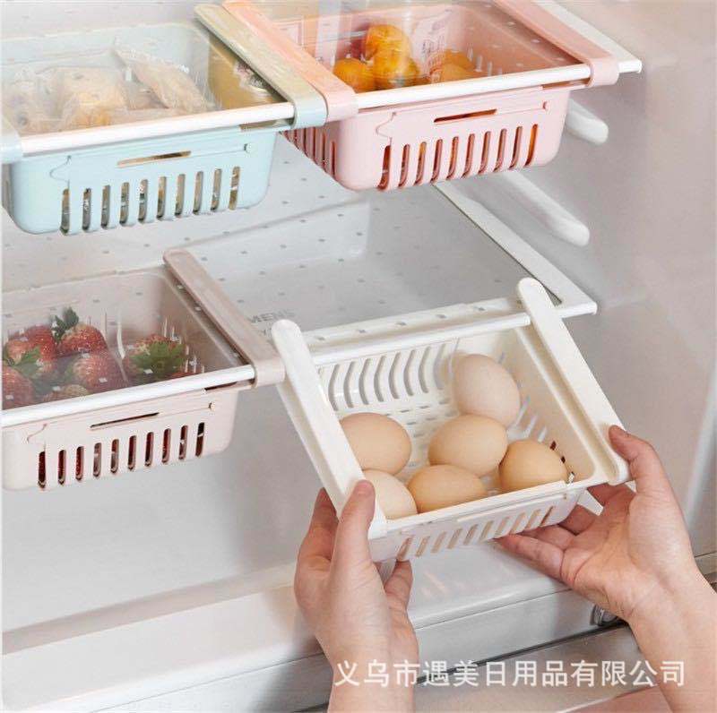 田园PP厨房储物篮白色收纳篮厂家直销 冷冻食物整理储物保鲜盒详情3
