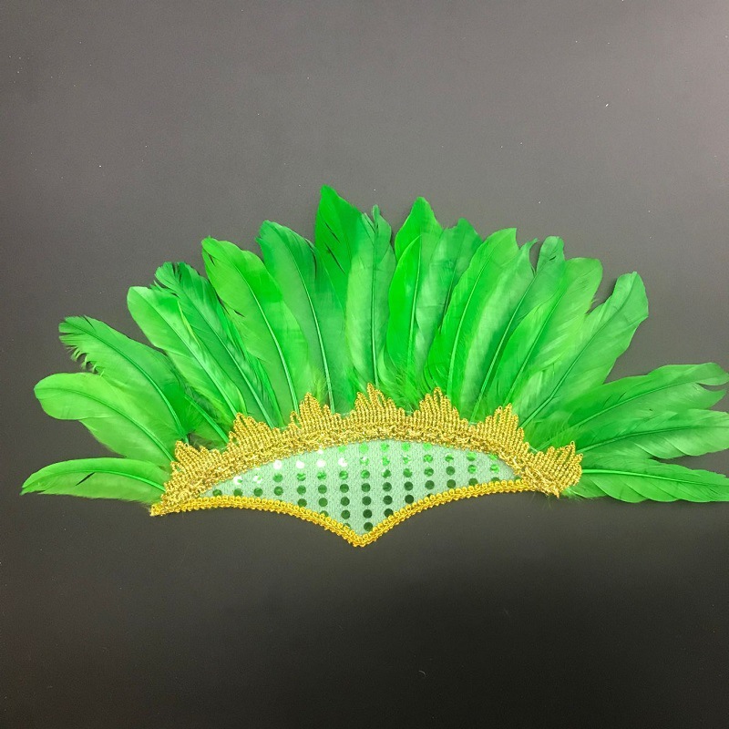 Real photo manufacturer wholesale exotic style real feather headwear, headbands, stage performance dance props, clothing accessories, fans, feather handicrafts pic 7