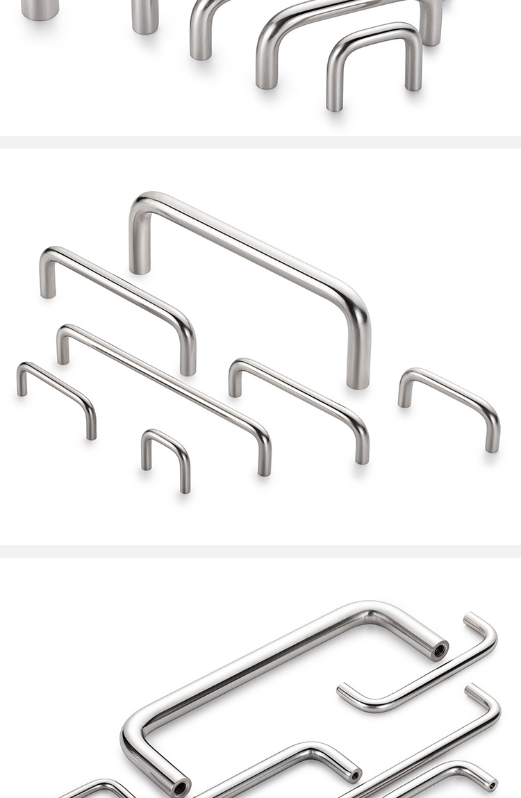 ls511 Solid handle, chrome-plated wardrobe door, cabinet handle, stainless steel door handle, industrial welded U-shaped handle pic 10