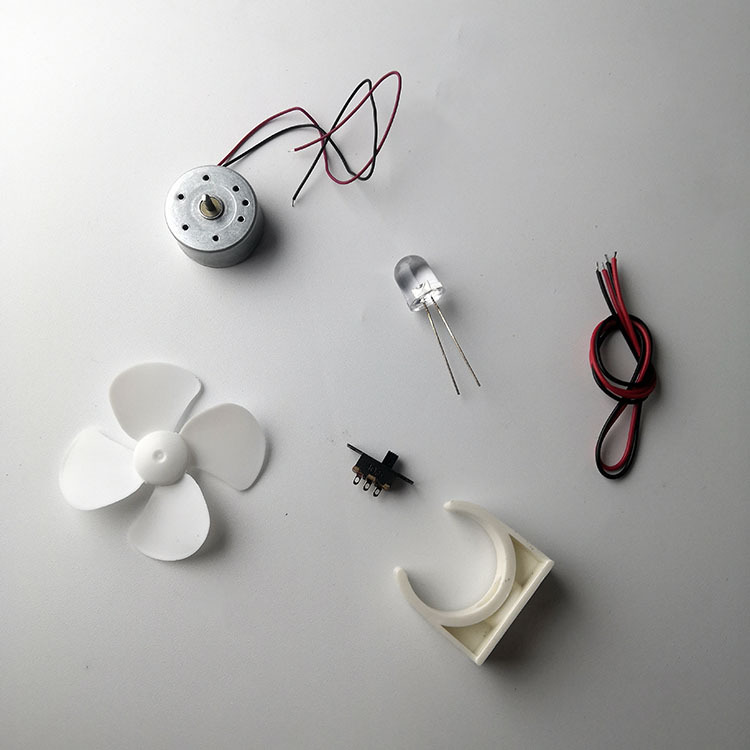 科学小实验风能发电套装学生串联电路接线物理电池盒电珠导线DY制作学生小实践动手能力开发智力开发详情3