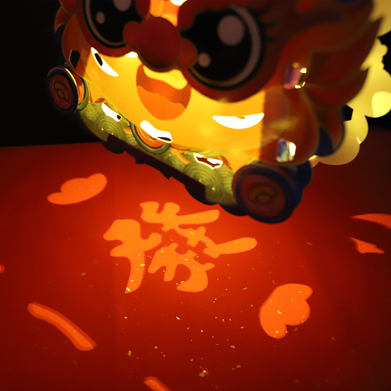 2024新款灯笼卡通龙创意手工Diy手提花灯发光投影个性祝福字醒狮新款龙年灯笼发光带灯详情5