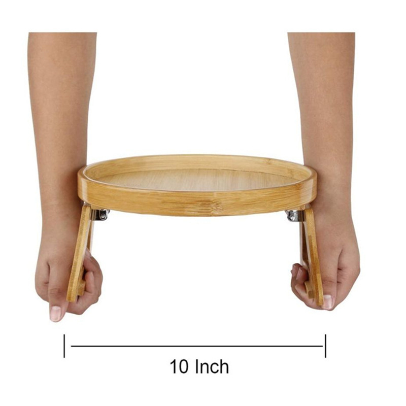The wooden sofa armrest tray is a foldable sofa disc pic 6