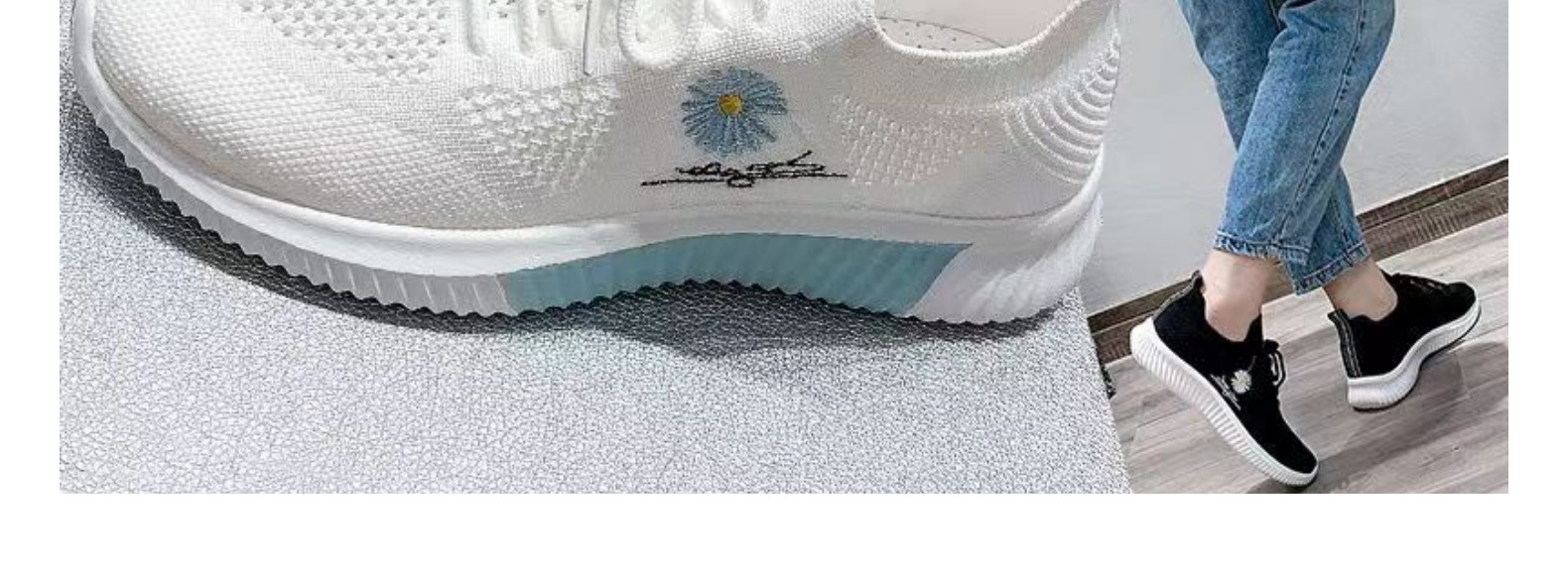 2022新款女士夏季休闲运动鞋飞织网鞋时尚潮流小白鞋舒适透气单鞋详情12