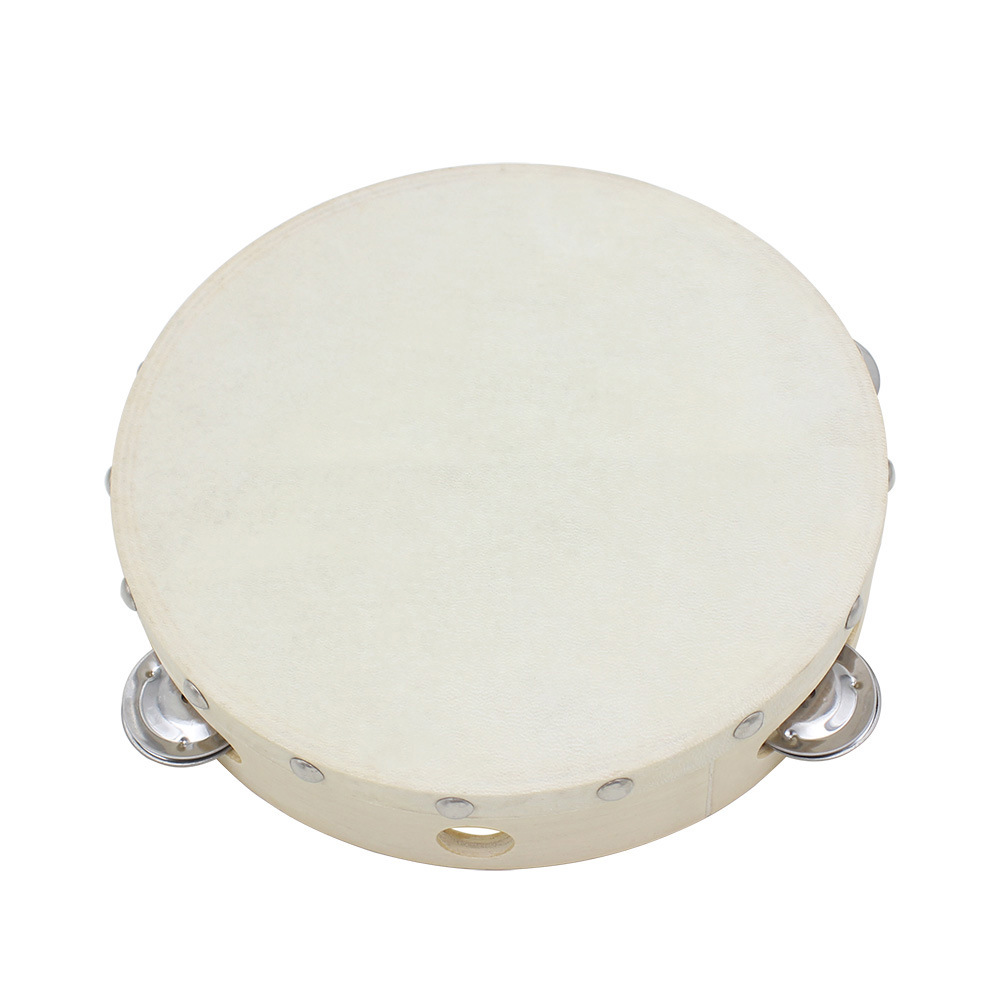 批发8寸手摇铃鼓奥尔夫打击乐器木质铃鼓儿童舞蹈教具手拍鼓乐器详情8