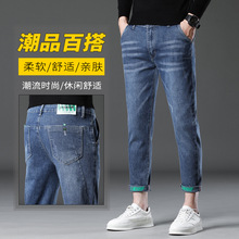 2024春夏季新品弹力高端简奢风百搭宽松直筒工艺水洗牛仔裤男士详情21