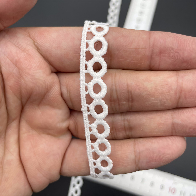 New Lolita embroidery water-soluble lace, milk silk single-sided small flower wave lace, lace with barcode pic 87