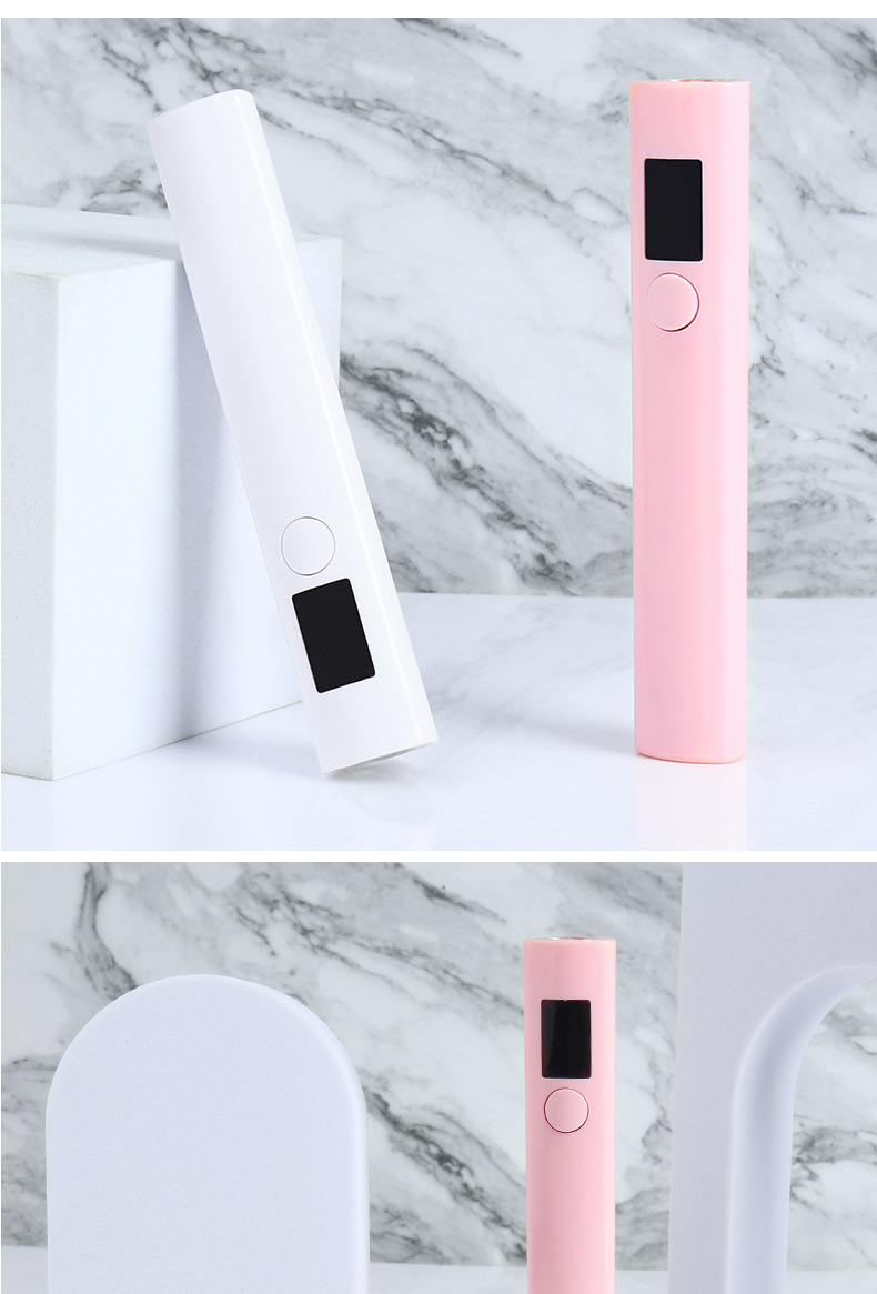 美甲一字灯小型便携蓄电款迷你甲片烤灯数显手持光疗灯现货批发详情8