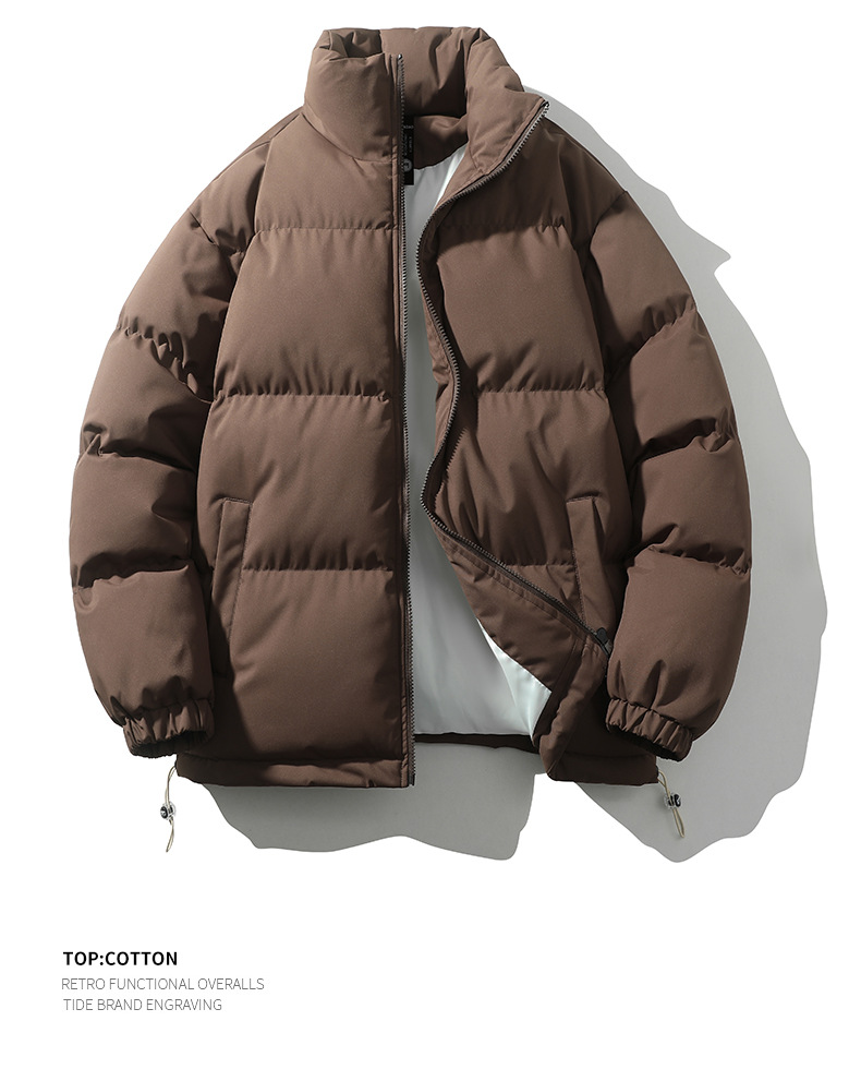 2024冬季宽松男士棉衣港风纯色立领外套上衣服棉袄加厚防寒袄子潮详情17