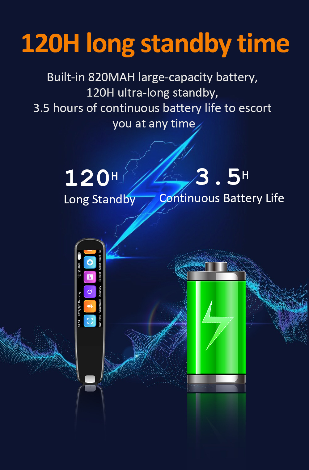 Cross-border best-selling 134 languages offline scanning translation pen, dictionary pen, translation pen, voice translator, Arabic, English pic 9