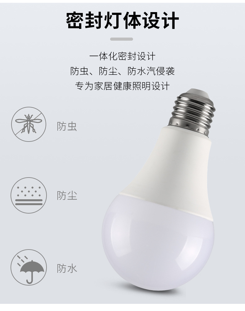 高品质led灯泡 白光/暖光家用球泡灯e27螺旋螺口超亮节能灯泡批发详情9