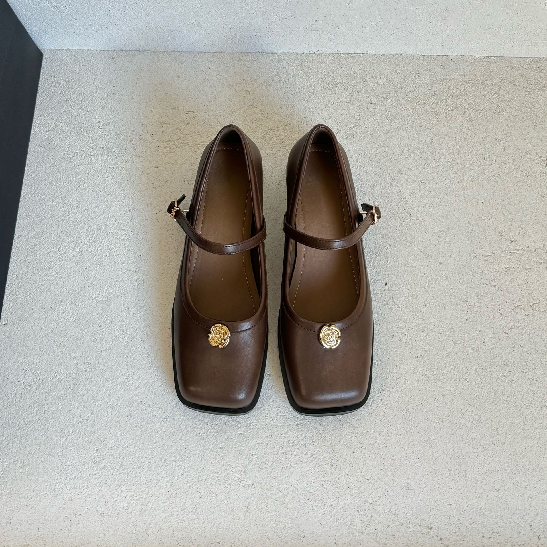 葡萄妈蝴蝶结玛丽珍鞋女法式高跟鞋真皮女鞋小香风粗跟制服皮鞋女详情3