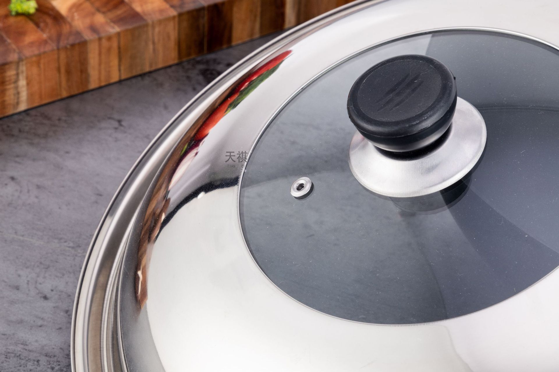 Stainless steel pot lid, household cooking pot lid, 30-40cm, wok combination lid, universal non-magnetic pot lid, glass lid pic 13