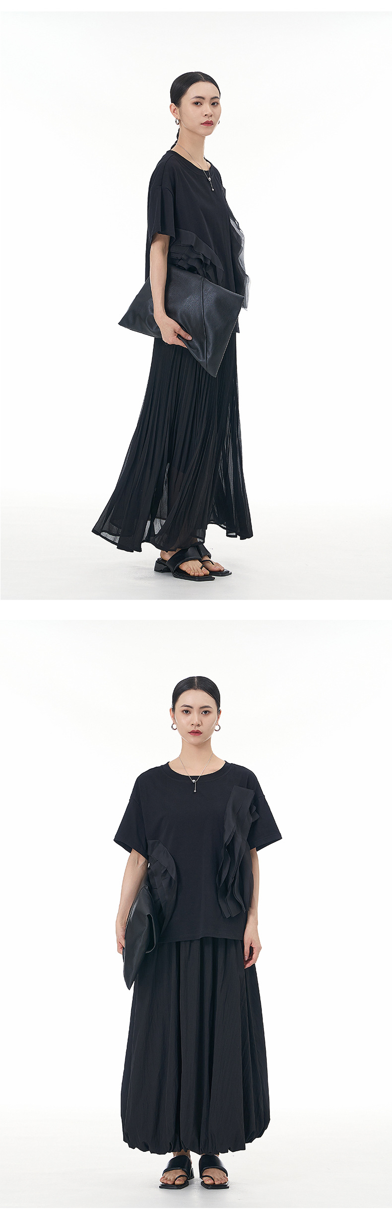 大码女装2025夏新宽松纱网拼接纯棉短袖T恤气质韩版显瘦上衣68852详情9