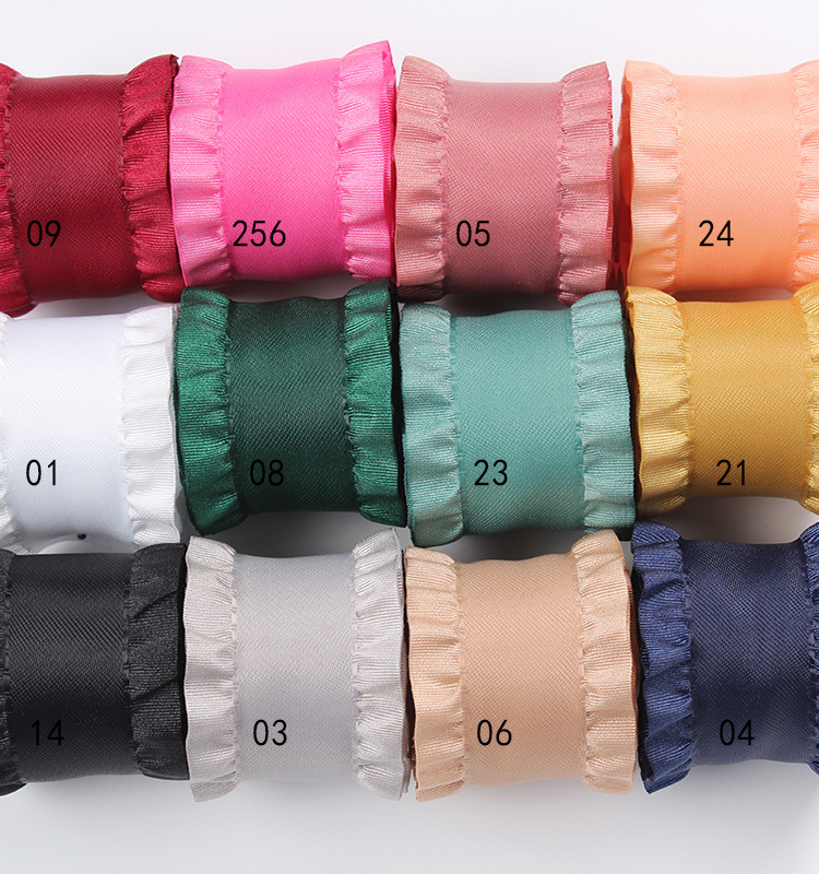 Dingxin Korean imported woven tape, polyester ruffled edge, ruffled edge, skirt edge ribbon, diy handmade hair accessory, bow ribbon pic 17