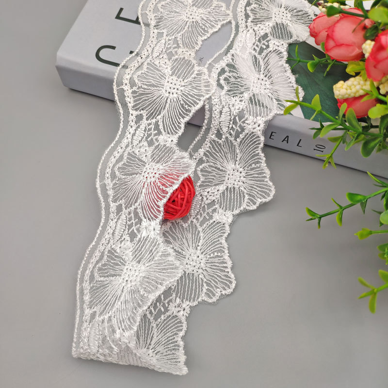 We have a wide range of products in stock, including lotus edge polyester thread embroidered lace, exquisite net lace, dance costumes, mosquito nets and decorative lace pic 8