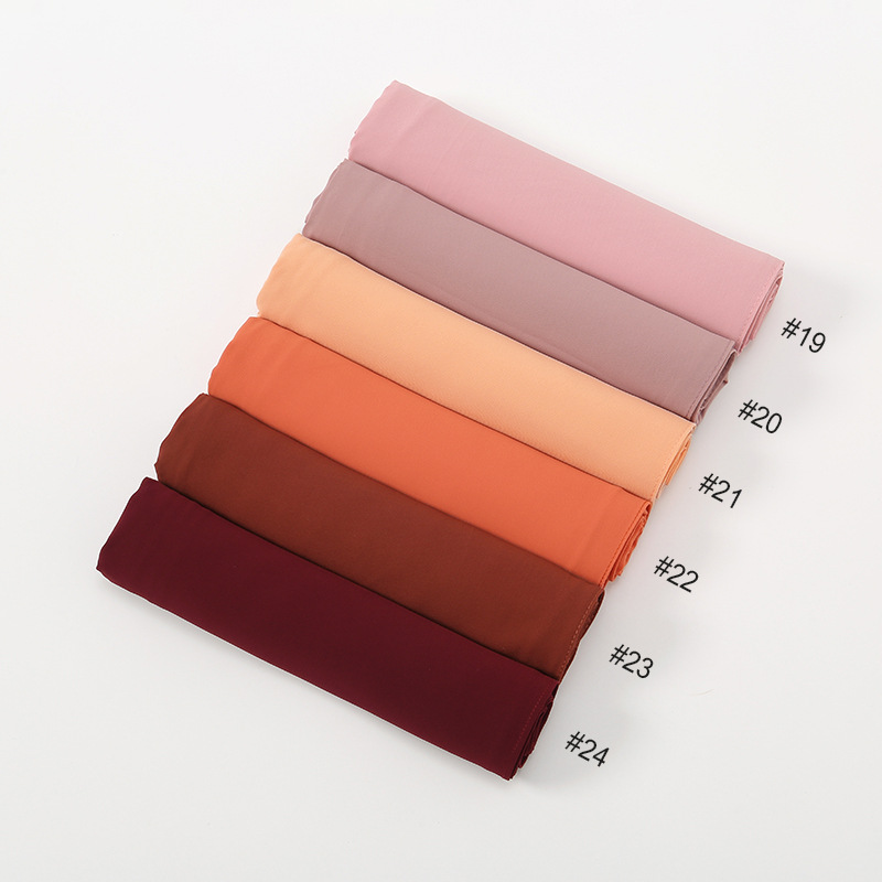 马来西亚新款包头长巾菱形雪纺镊子直角边防晒披肩穆斯林包头巾女详情16