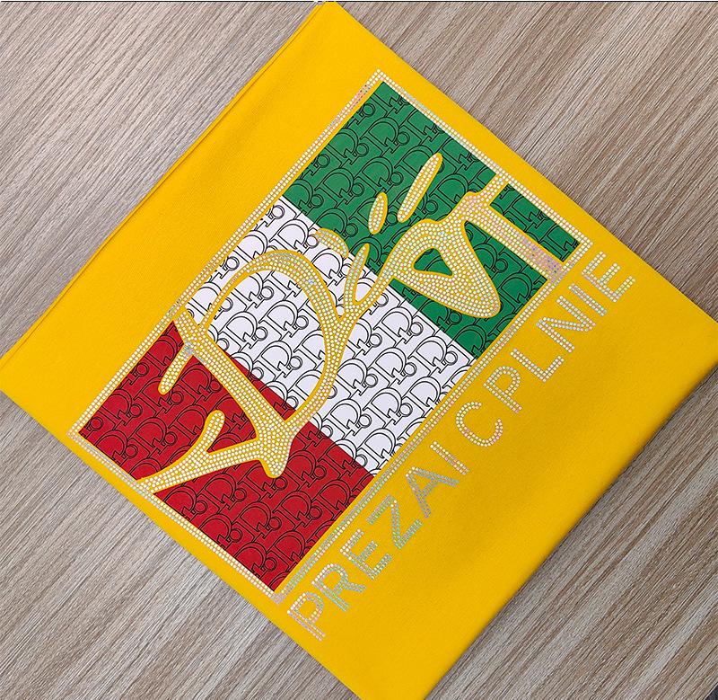 欧洲站长袖轻奢高档新款男士圆领短袖T恤男装薄款亮片印花半袖详情6