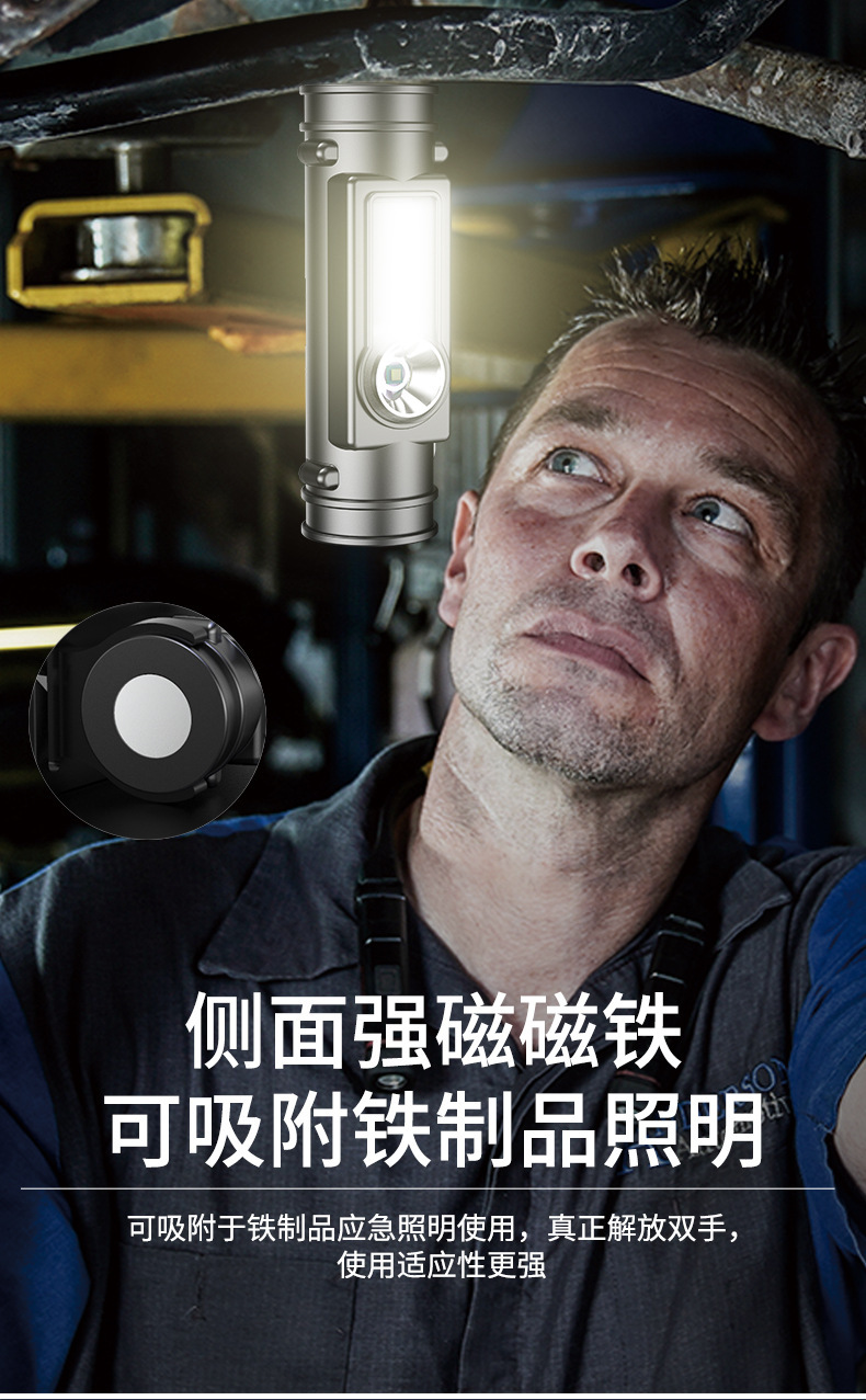 外贸 磁铁工作灯LED头灯户外cob充电头戴灯 钓鱼灯 强光夜钓头灯 pic 17