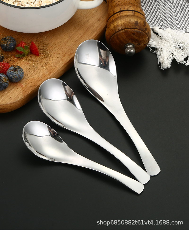 简约不锈钢勺子家居日用汤勺厨房搅拌勺加厚成人小勺子批发详情19