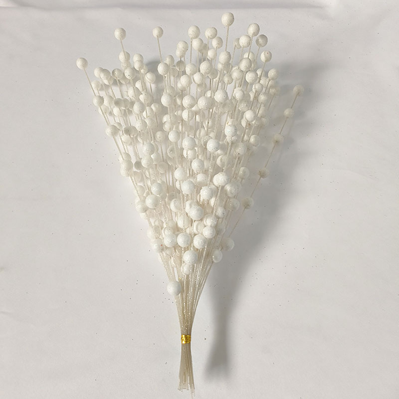 圣诞装饰仿真金粉浆果开心果金粉球把束假花酒店婚庆装饰红果跨境详情10