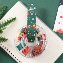 Christmas cute cartoon mini stapler, student small stapler with keychain, Christmas small gift binding machine pic 3