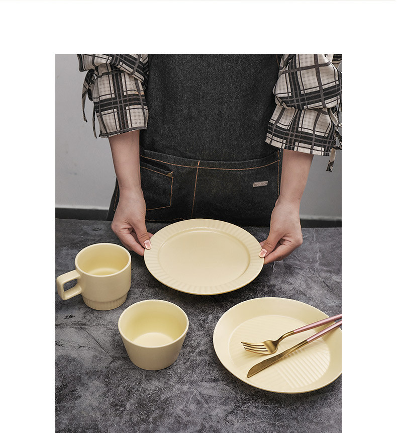 Wholesale of Nordic InS-style solid-color plates, vegetable plates, household creative and personalized tableware sets, rice bowls, pastries and breakfast plates pic 3