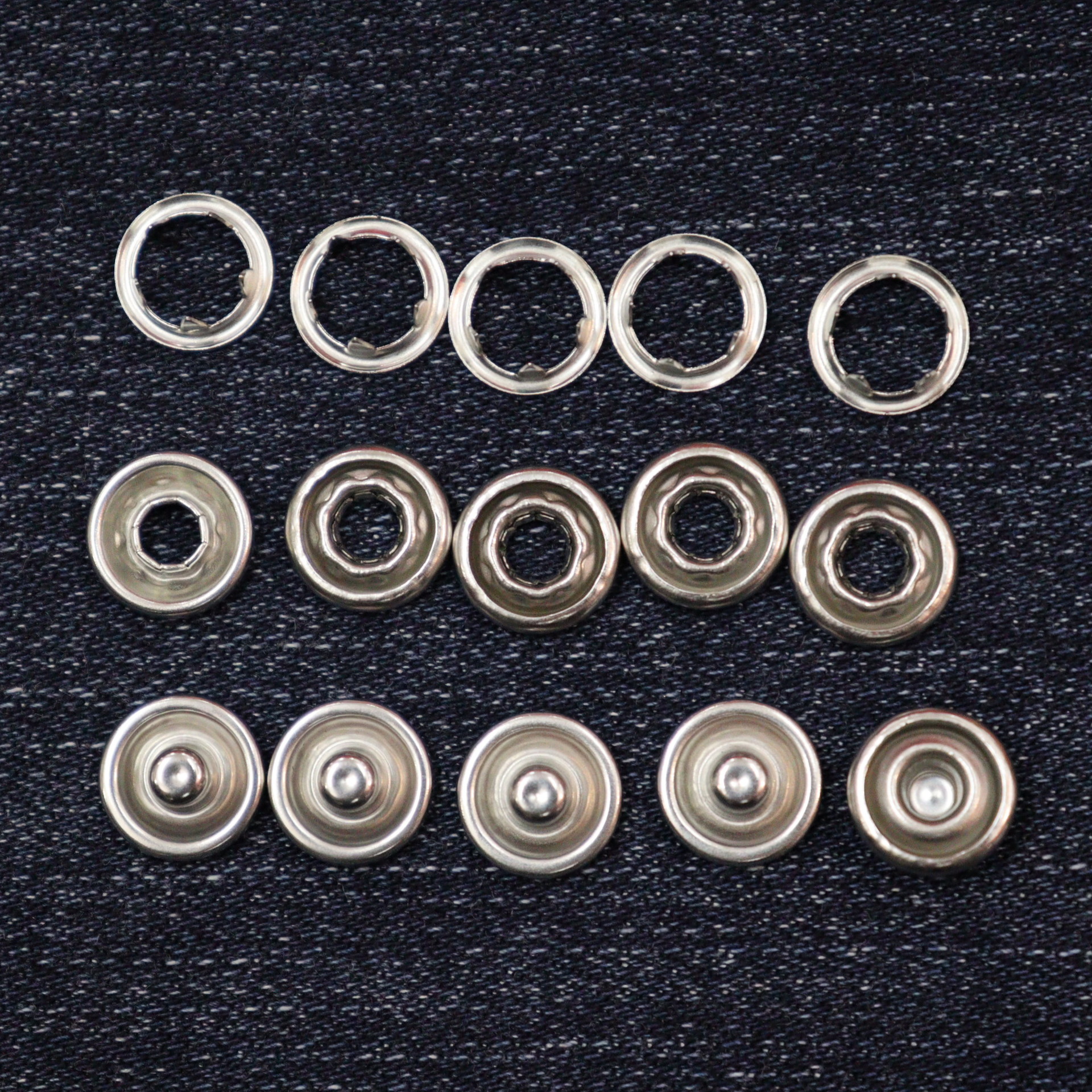 Hollow round five-prong buckle jeans four-way buckle invisible hidden buckle accessory alloy high foot button pic 2