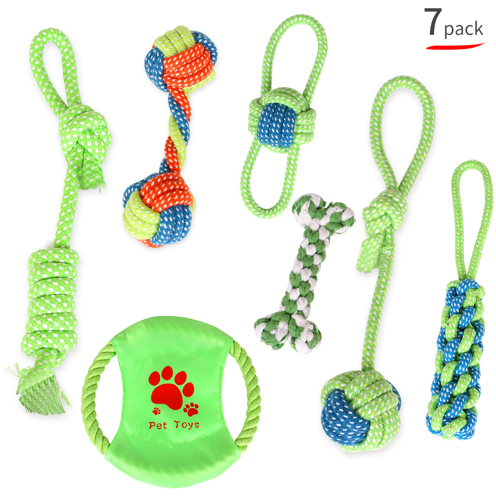 Wholesale pet teething supplies, cotton rope toys, cat and dog knot toys, dog chewable teething sets pic 10