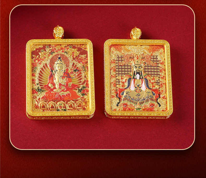 双面立体浮雕唐卡五台山龙五爷扎基拉姆八大守护合金唐卡现货批发详情10
