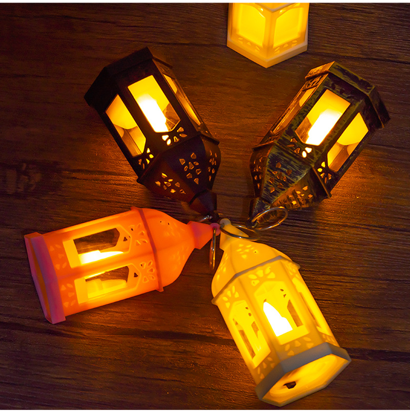 Cross-border led retro small horse lanterns, Christmas small oil lamps, electronic candle lamps, hand-held night lights, plastic wind lamps and ornaments pic 6