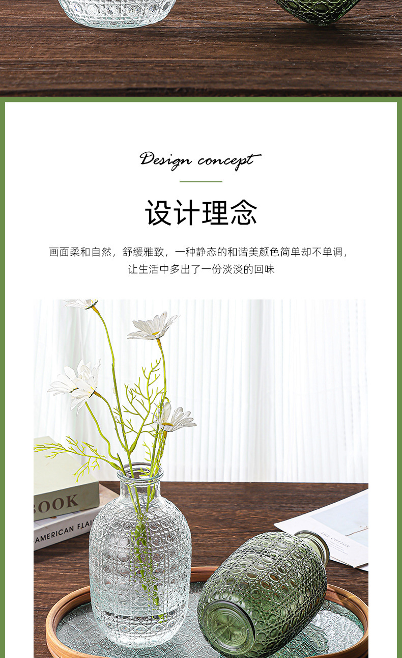 跨境新品 欧式风格 玻璃花瓶 ins风格 客厅桌面水养 插花瓶 创意装饰花瓶 水培摆设 其他分类详情2