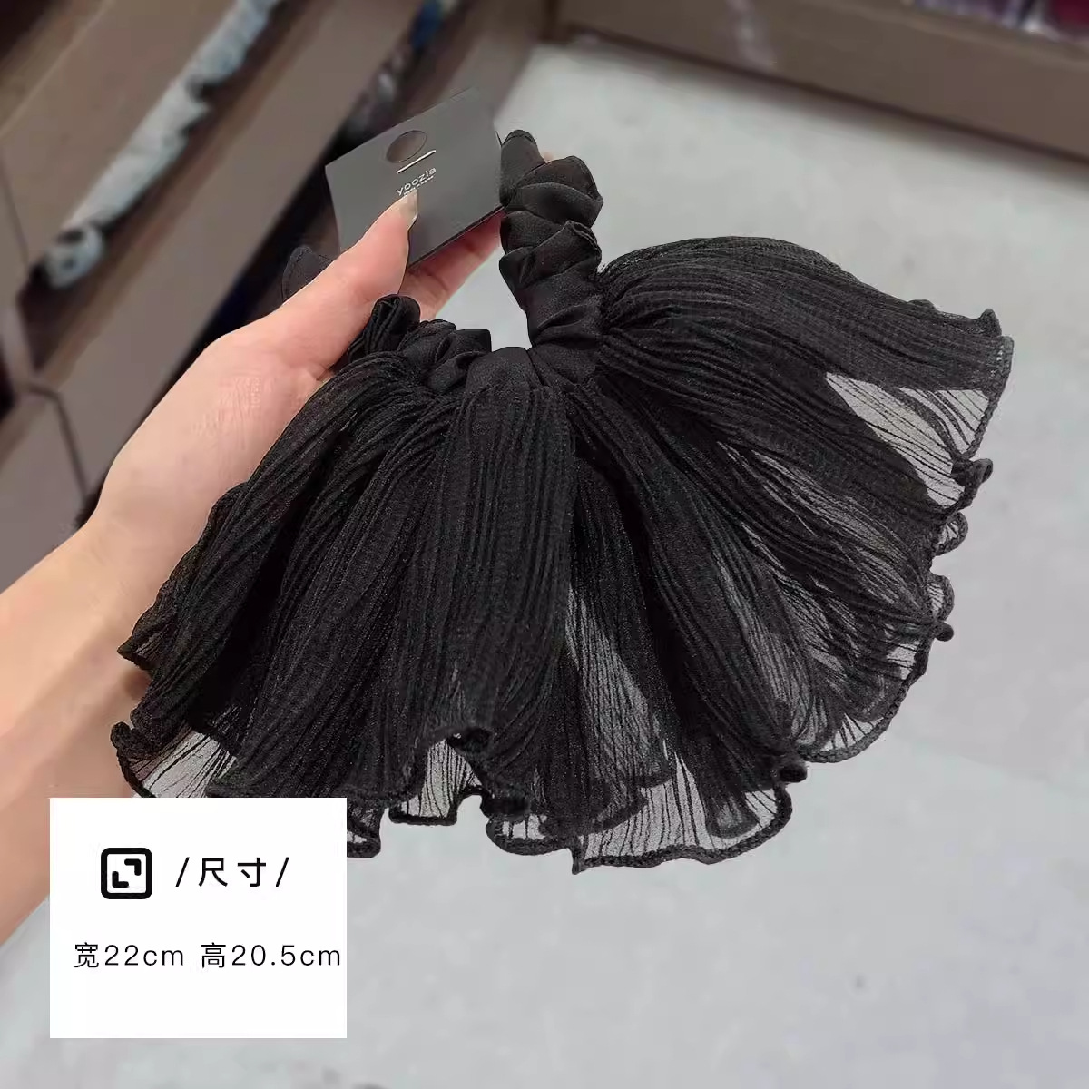 Niche design headwear, Korean hair accessories, spring and summer color contrast, ins style, versatile mesh headband, black and white little dress, hair band pic 6