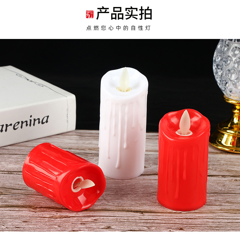 Cross-border supply LED electronic simulation tearful candles, bar decoration, wedding and birthday atmosphere set ornaments in stock pic 5