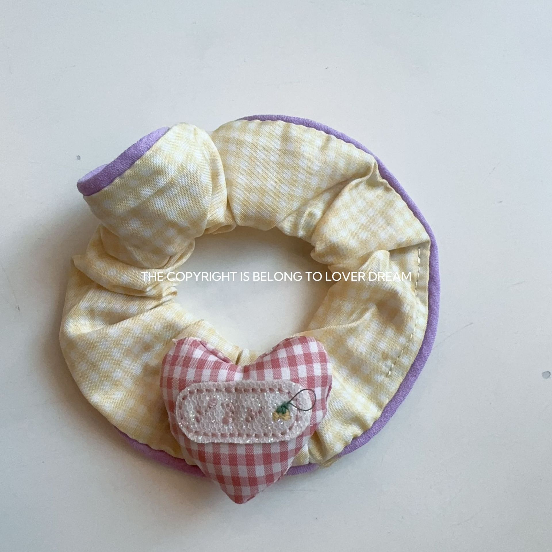 韩国ins新款彩色格纹爱心大肠发圈 甜美可爱头绳扎丸子头头饰发饰详情26