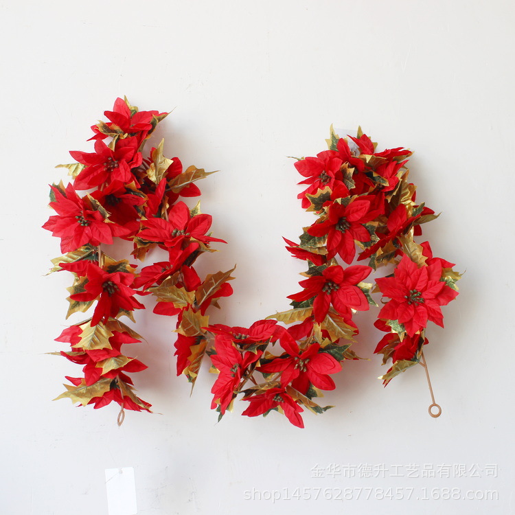 Desheng Factory supplies hotel and shopping mall scene decoration, Christmas hanging ornaments, decorative items, red fruits, Christmas flowers and rattan DIY pic 7