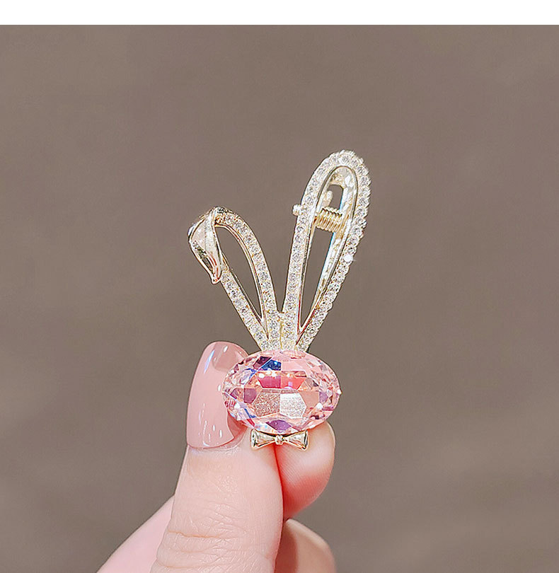 日系可爱仿水晶兔子发夹刘海少女侧边夹鸭嘴夹发卡夹子详情3