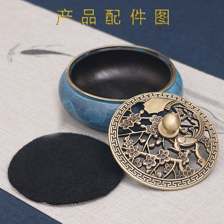 三足铜香炉纯铜沉檀香炉家用茶道香薰炉仿古盘香炉禅意熏香炉详情56