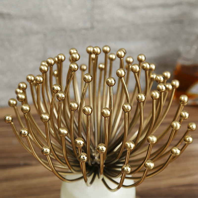 European-style metal ornaments, sunflower ornaments, marble, American-style home decoration accessories, sample room, European-style living room ornaments pic 8