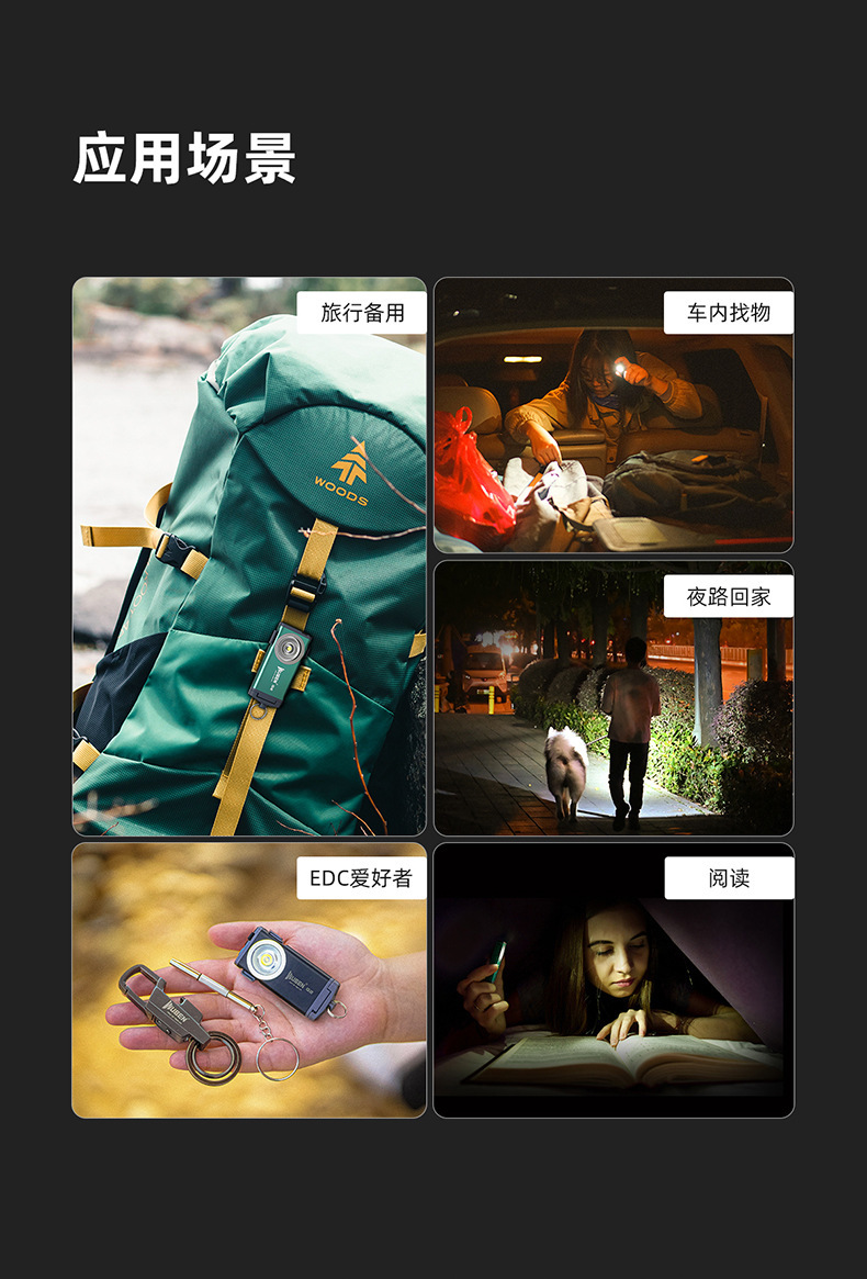 Wuben G2 Mini Flashlight, Strong light charging, Small portable, home outdoor, portable EDC multi-functional keychain lamp pic 13
