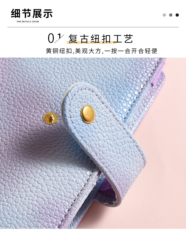 跨境亚马逊A7马卡龙手帐活页笔记本拉链袋现金预算记事本日记本子详情3